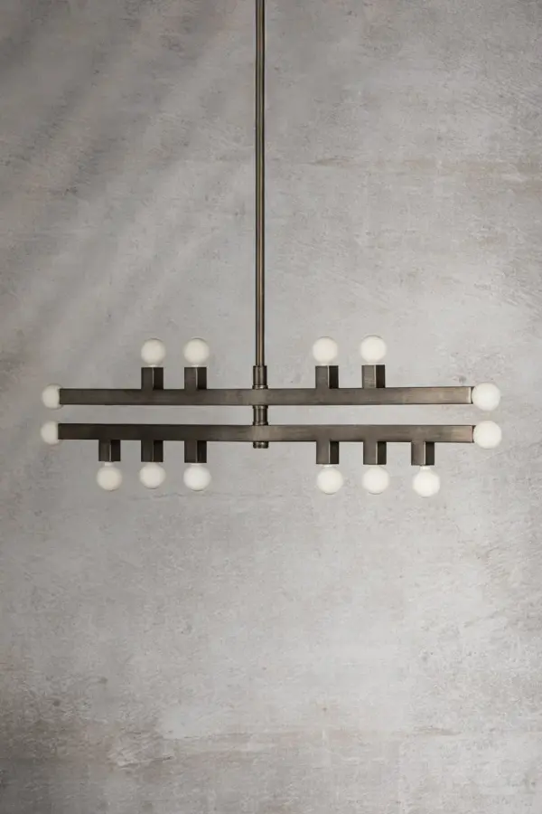 Modern Geometric Chandelier with Artistic Glass Orb Design - Image 5