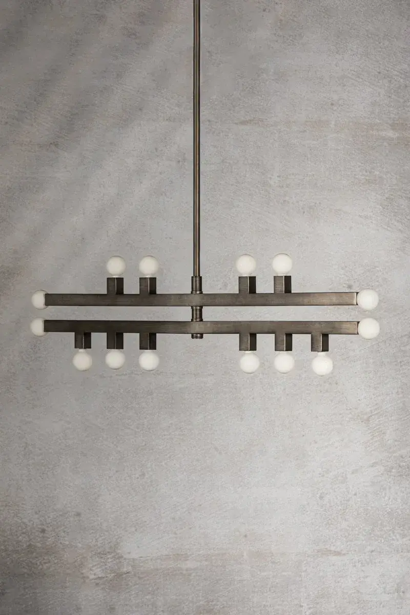 Modern Geometric Chandelier with Artistic Glass Orb Design - Image 5