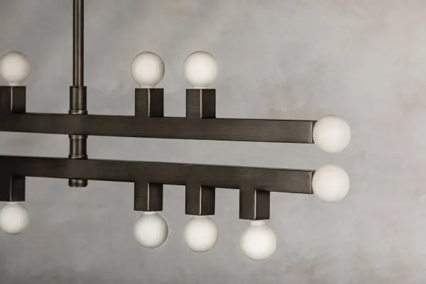 Modern Geometric Chandelier with Artistic Glass Orb Design - Image 8