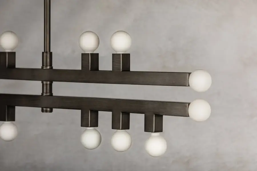 Modern Geometric Chandelier with Artistic Glass Orb Design - Image 8