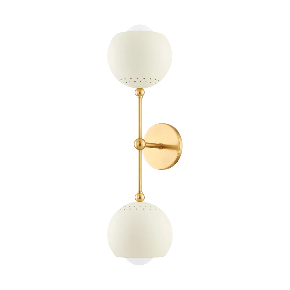 Saylor 2-Light Wall Sconce in Aged Brass