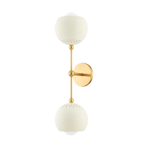 Saylor 2-Light Wall Sconce in Aged Brass - Image 1
