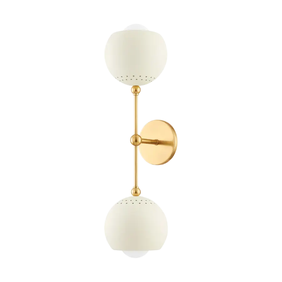 Saylor 2-Light Wall Sconce in Aged Brass - Image 1