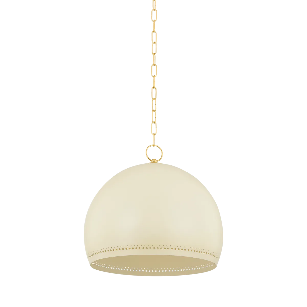 Etna Pendant in Aged Brass with Soft Cream