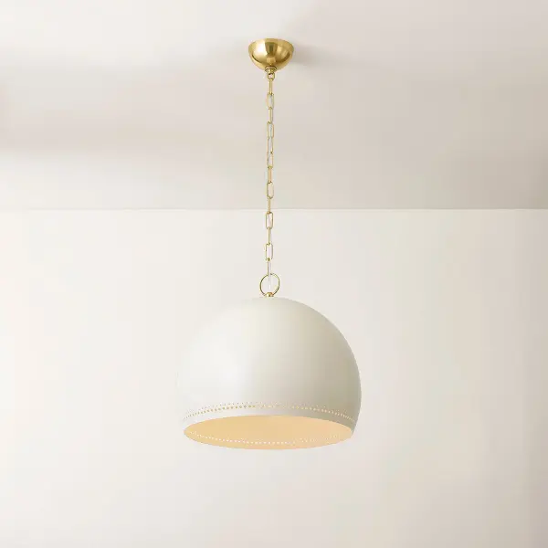 Etna Pendant in Aged Brass with Soft Cream - Image 2