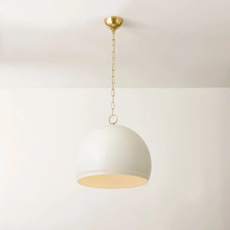 Etna Pendant in Aged Brass with Soft Cream - Image 2