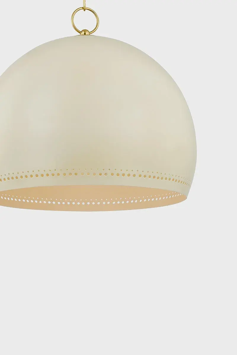 Etna Pendant in Aged Brass with Soft Cream - Image 3