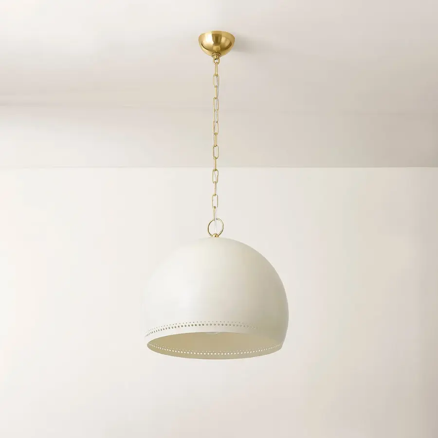 Etna Pendant in Aged Brass with Soft Cream - Image 4