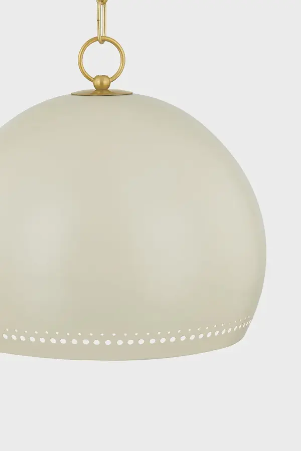 Etna Pendant in Aged Brass with Soft Cream - Image 2