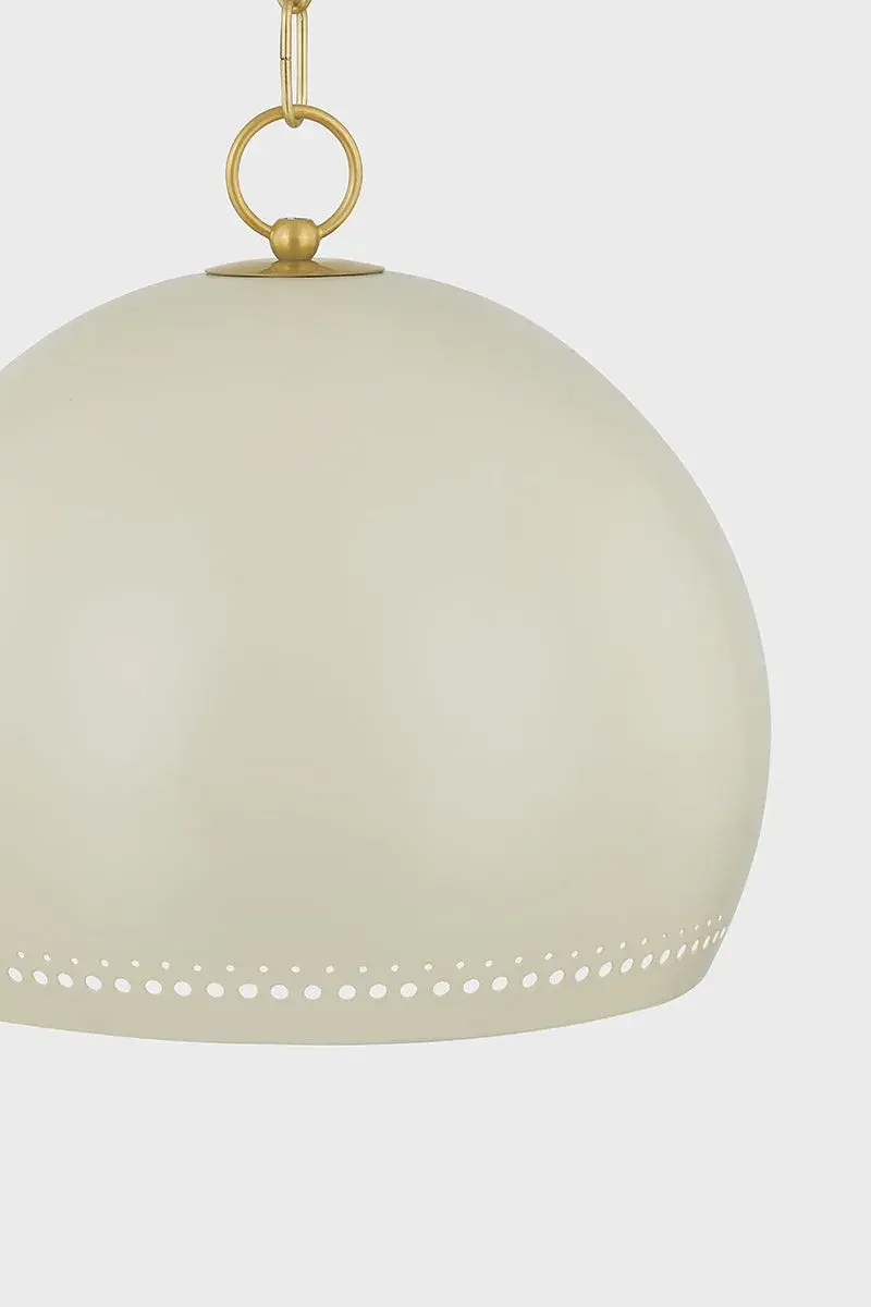Etna Pendant in Aged Brass with Soft Cream - Image 2