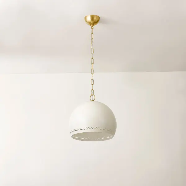 Etna Pendant in Aged Brass with Soft Cream - Image 4