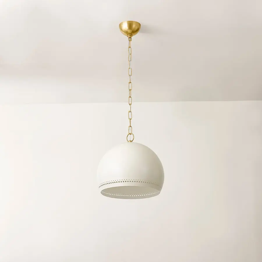 Etna Pendant in Aged Brass with Soft Cream - Image 4