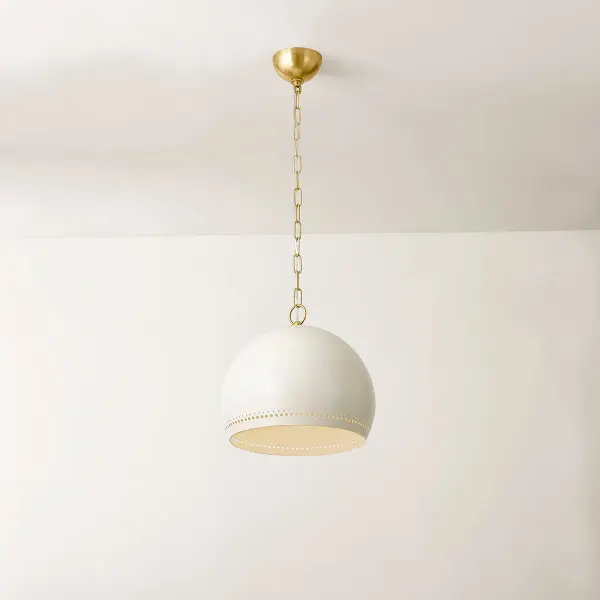 Etna Pendant in Aged Brass with Soft Cream - Image 6