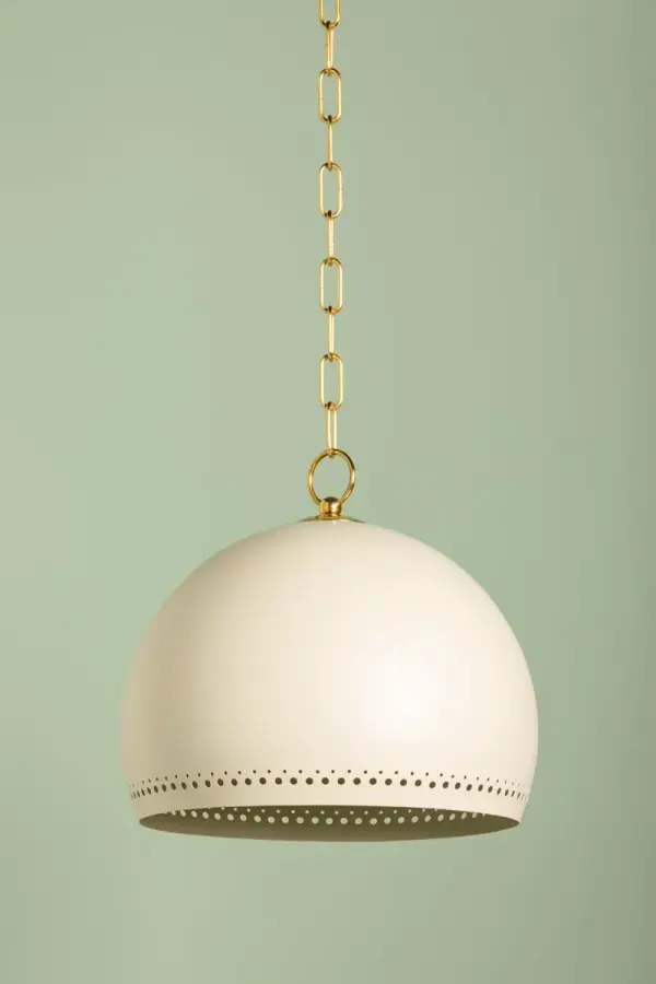Etna Pendant in Aged Brass with Soft Cream - Image 8