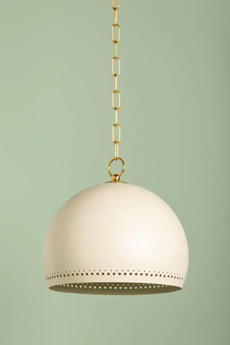 Etna Pendant in Aged Brass with Soft Cream - Image 8