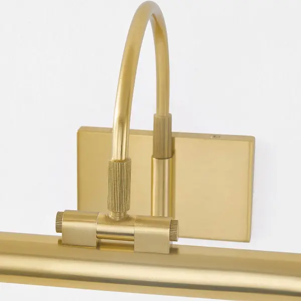 The Elowen Picture Light combines classic design with modern LED technology. Its slender silhouette and arched neck create a sophisticated profile, while the folded tube shade delivers focused illumination perfect for artwork and wall decor. - alternate view
