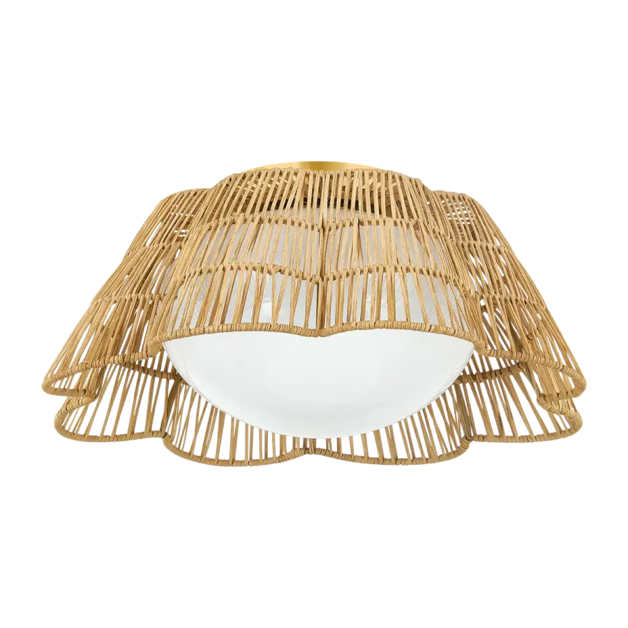 Rosa Flush Mount in Aged Brass - Image 1