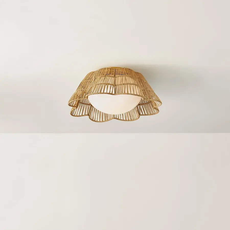 Rosa Flush Mount in Aged Brass - Image 3