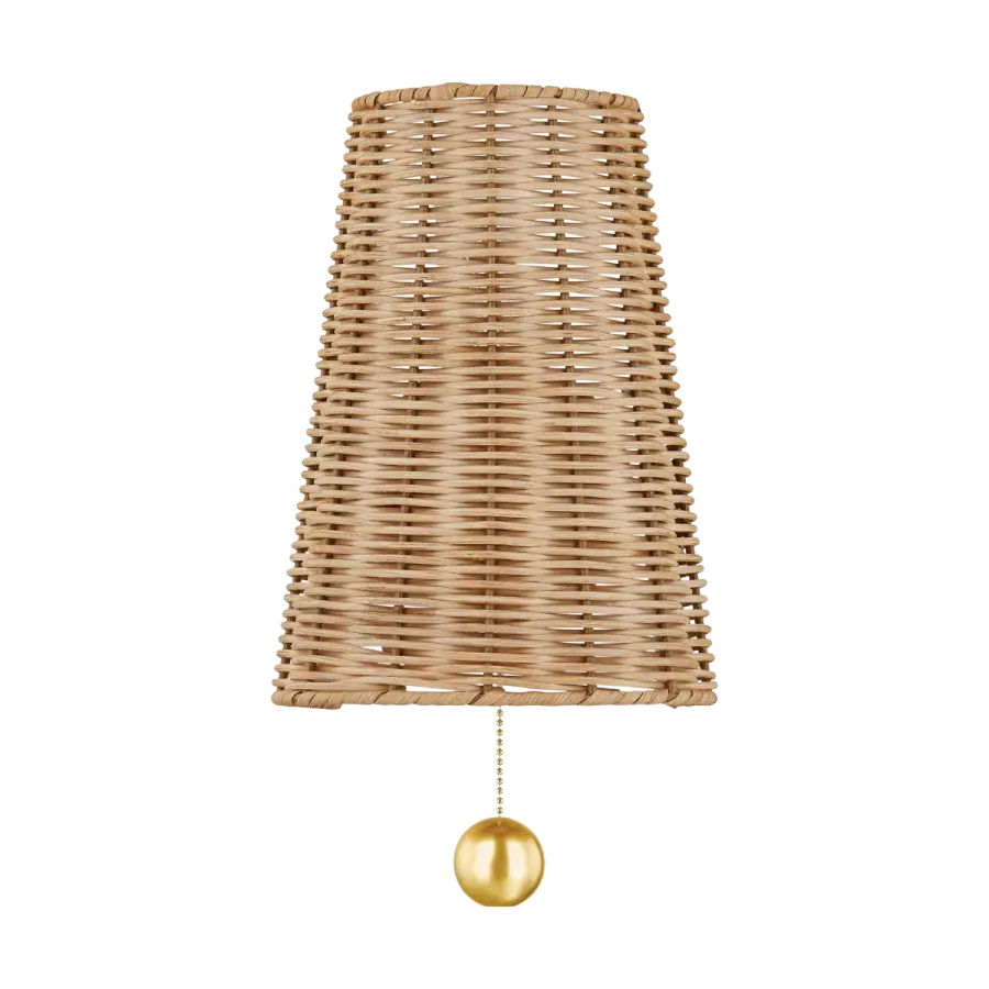 Naida Woven Rattan Wall Sconce - Image 1