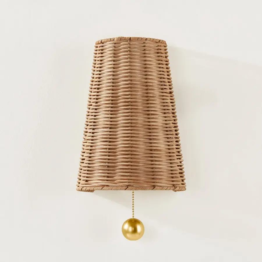 Naida Woven Rattan Wall Sconce - Image 2