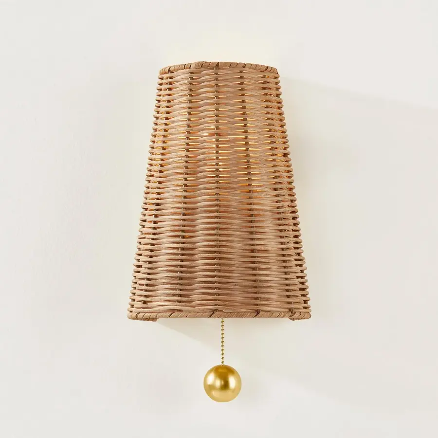 Naida Woven Rattan Wall Sconce - Image 3