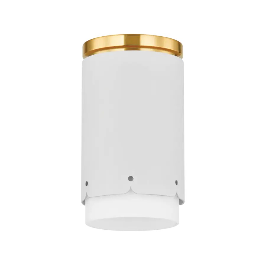 Asa Flush Mount in Aged Brass & Soft White - Image 1