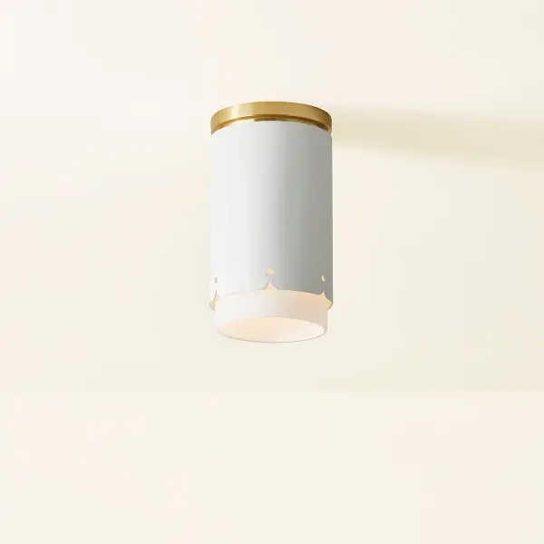 Asa Flush Mount in Aged Brass & Soft White - Image 3