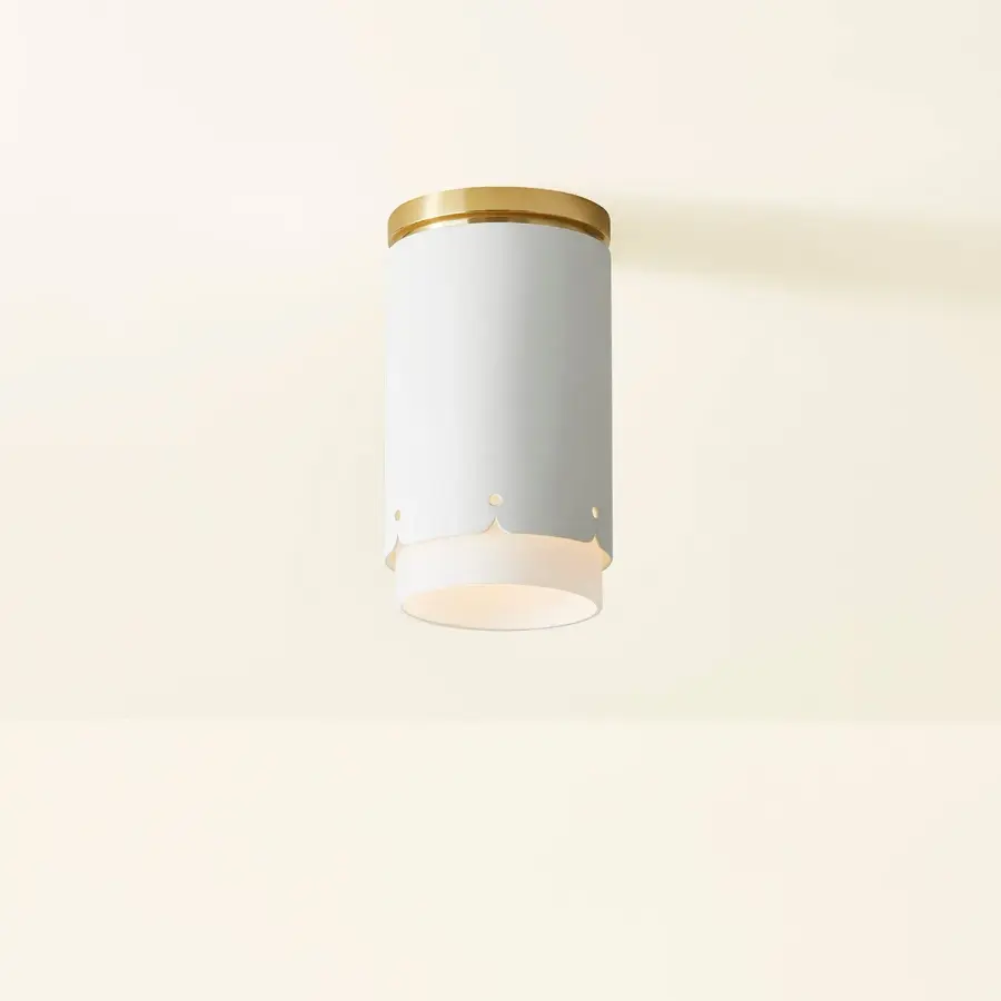 Asa Flush Mount in Aged Brass & Soft White - Image 3
