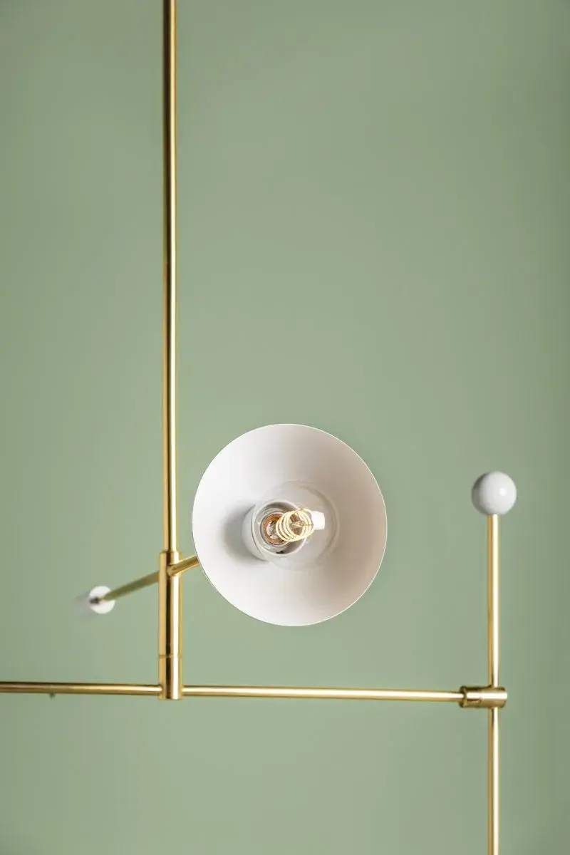 Billie Chandelier in Aged Brass with Soft White Shades - Image 3