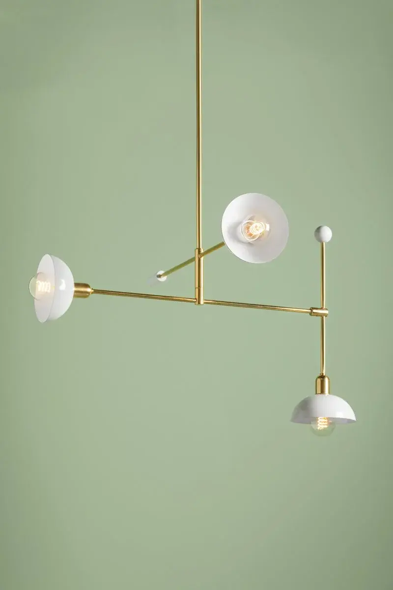 Billie Chandelier in Aged Brass with Soft White Shades - Image 4