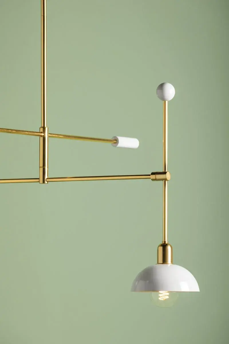 Billie Chandelier in Aged Brass with Soft White Shades - Image 5