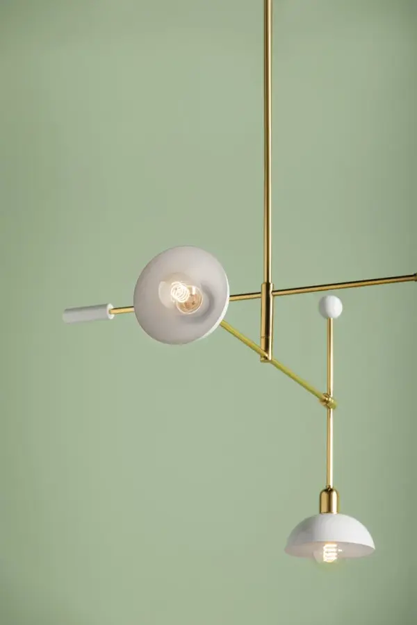 Billie Chandelier in Aged Brass with Soft White Shades - Image 6