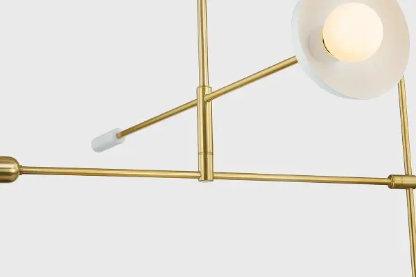 Billie Chandelier in Aged Brass with Soft White Shades - Image 8
