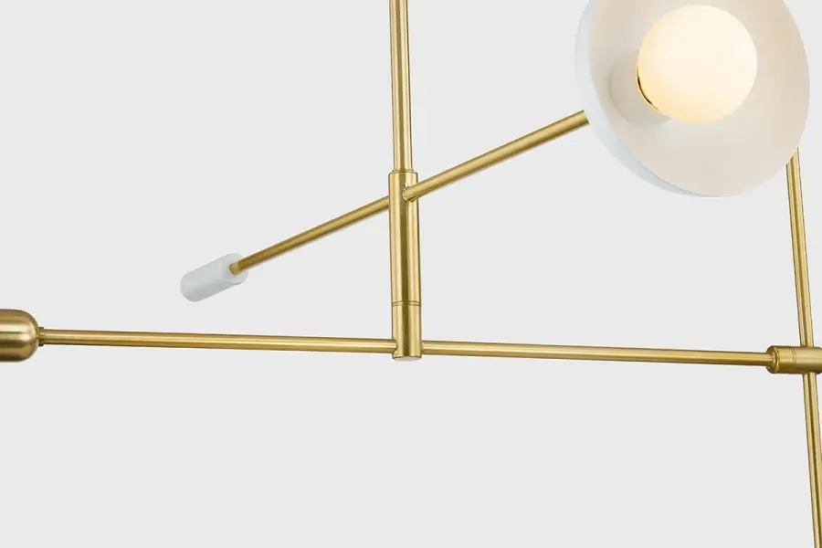 Billie Chandelier in Aged Brass with Soft White Shades - Image 8
