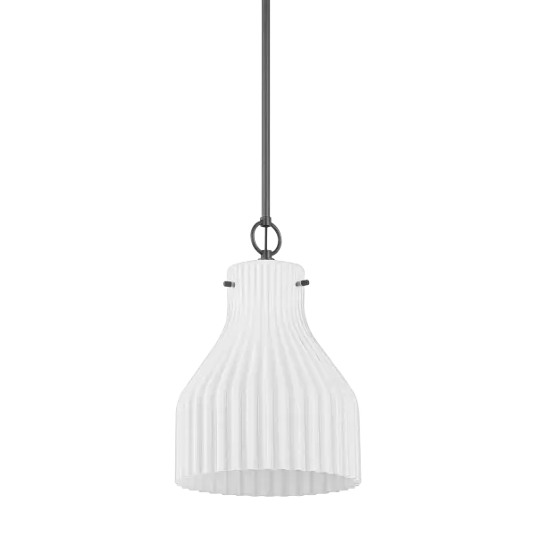 The Corinthia Pendant brings sophisticated simplicity to any space with its gracefully ribbed opal glass shade. Inspired by Greek design principles, this versatile fixture works beautifully alone or grouped in multiples.