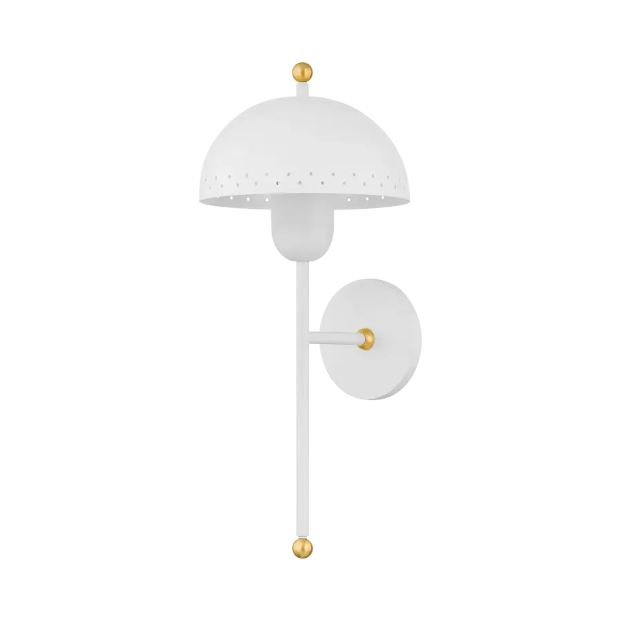 Jojo Wall Sconce in Aged Brass and Soft White - Image 1