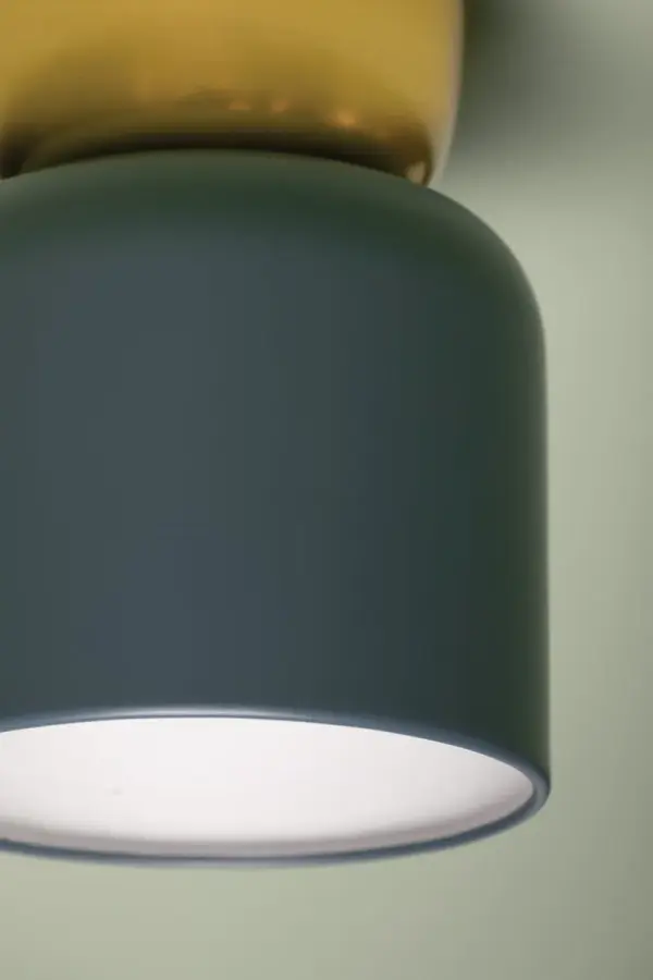 Batya Flush Mount in Aged Brass with Slate Blue Shade - Image 2