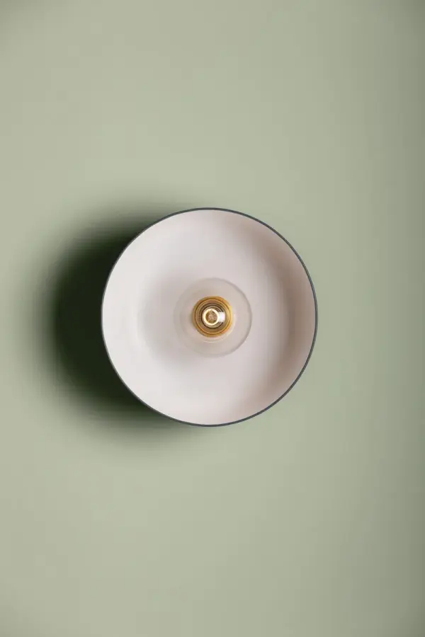 Batya Flush Mount in Aged Brass with Slate Blue Shade - Image 5