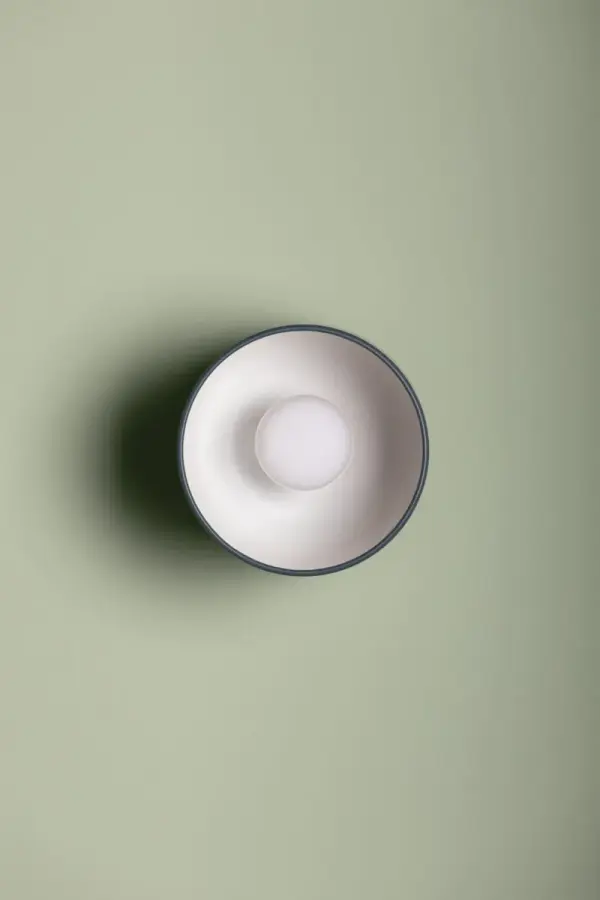 Batya Flush Mount in Aged Brass with Slate Blue Shade - Image 7