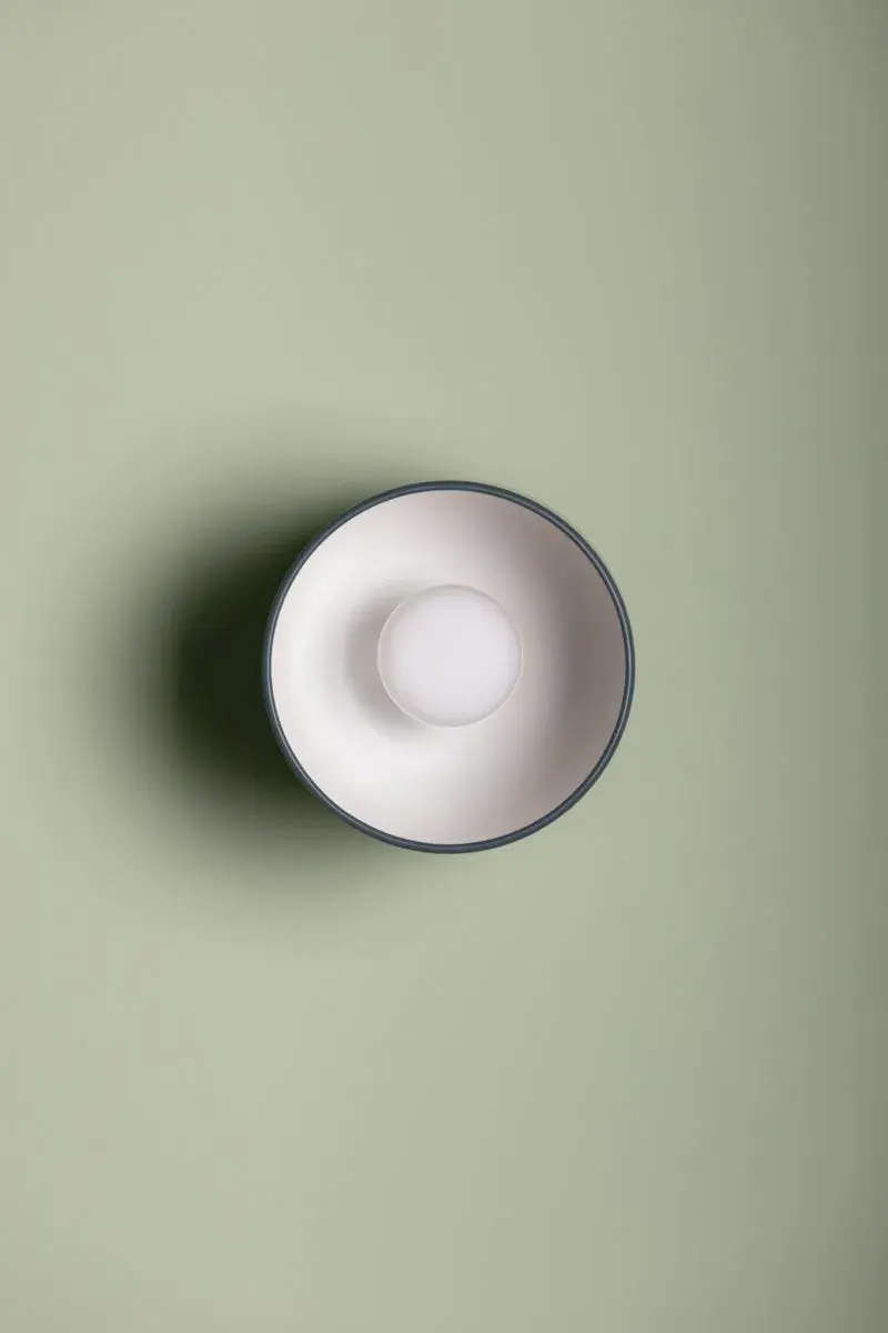 Batya Flush Mount in Aged Brass with Slate Blue Shade - Image 7