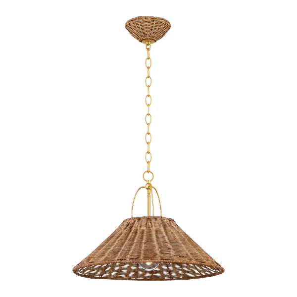 Sophisticated Natural Rattan Pendant with Designer Heritage - Image 1