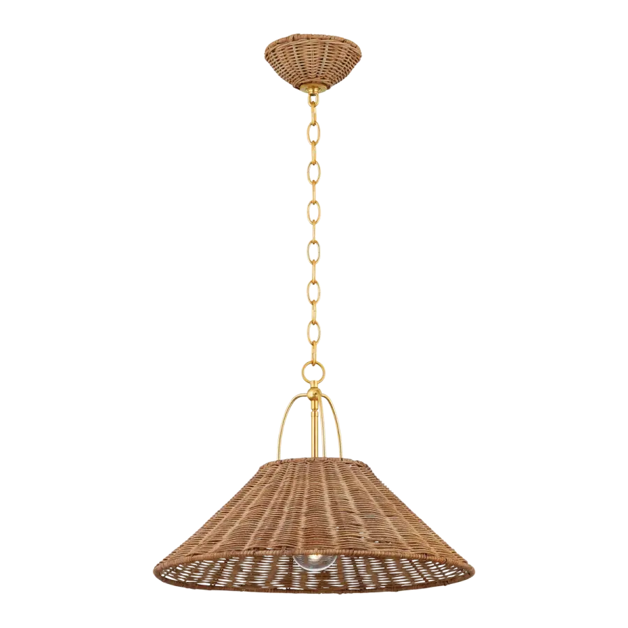 Sophisticated Natural Rattan Pendant with Designer Heritage - Image 1