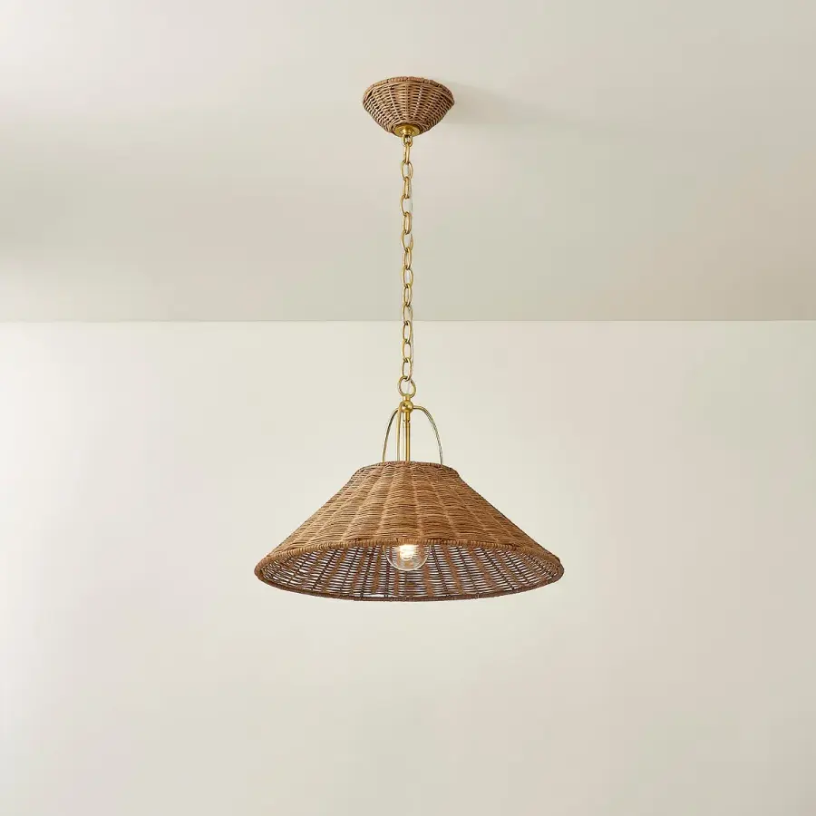 Sophisticated Natural Rattan Pendant with Designer Heritage - Image 2