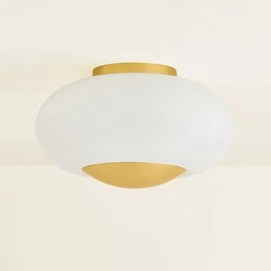 Lottie Flush Mount in Aged Brass - Image 2