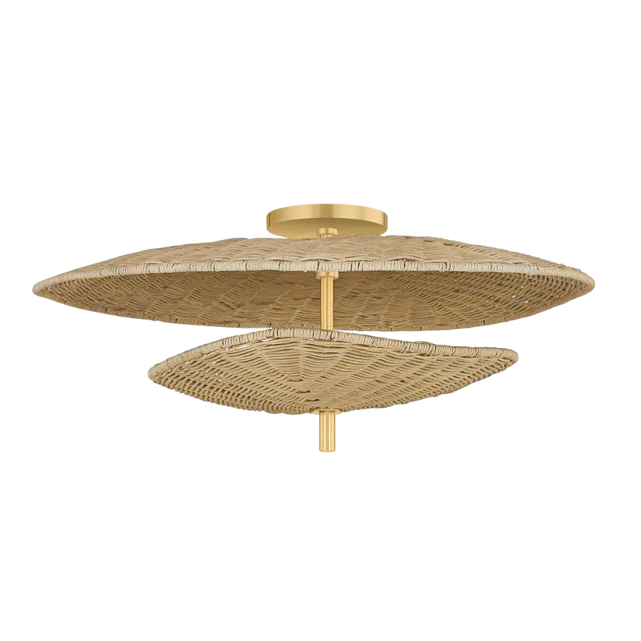 Marigold Semi Flush Mount in Aged Brass - Image 2
