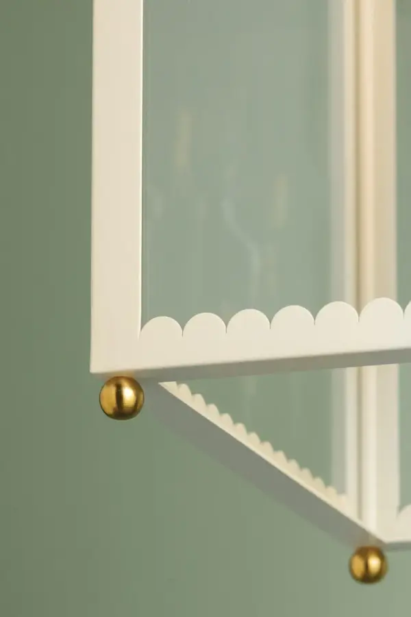 Rosalie Lantern in Aged Brass with Soft Cream - Image 5
