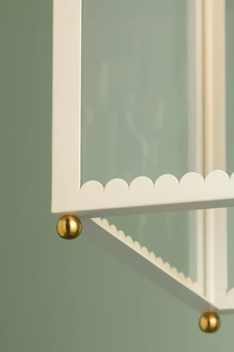 Rosalie Lantern in Aged Brass with Soft Cream - Image 5