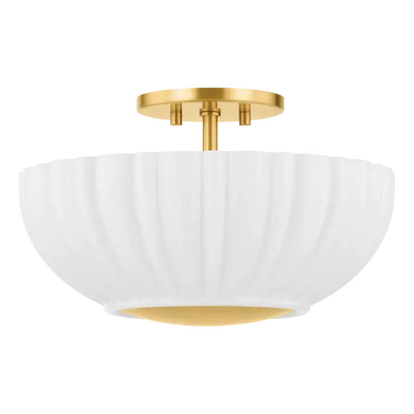 Anne Flush Mount in Aged Brass - Image 1