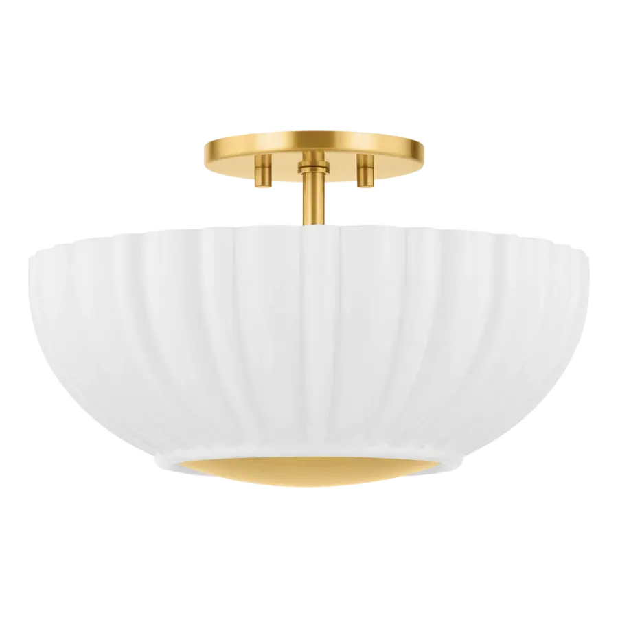 Anne Flush Mount in Aged Brass - Image 1