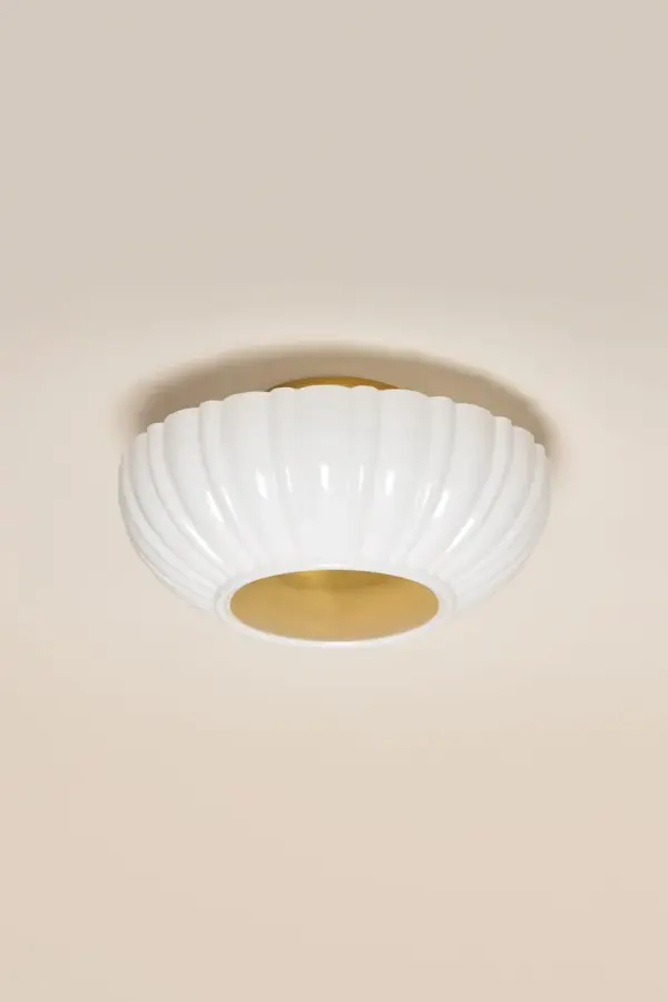 Anne Flush Mount in Aged Brass - Image 7